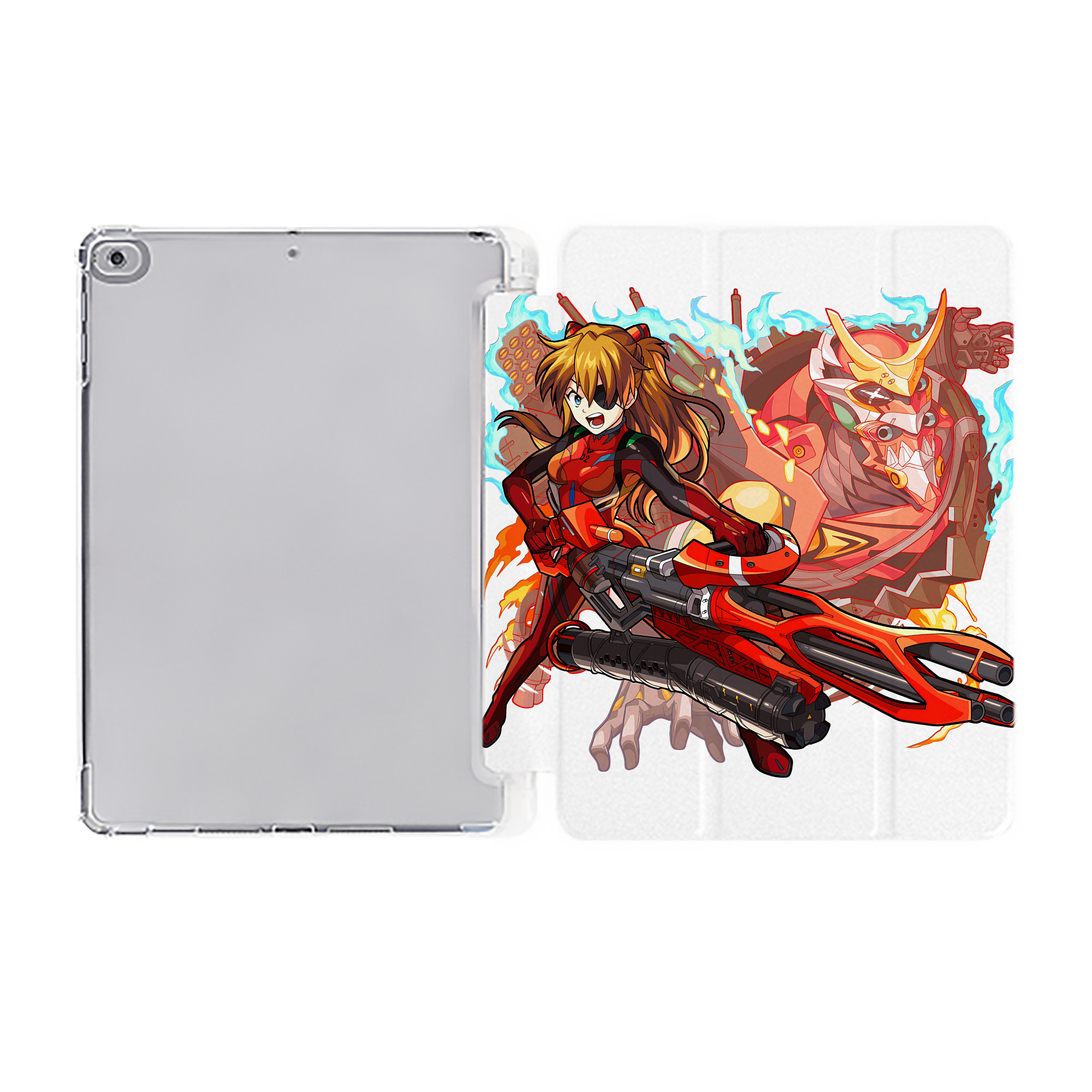（画像用） EVA 新世紀エヴァンゲリオン IPad ケース ペン収納付き 三つ折りスタンド PUレザー×シリコン 対応機種9.5/10.5/10.9インチ
